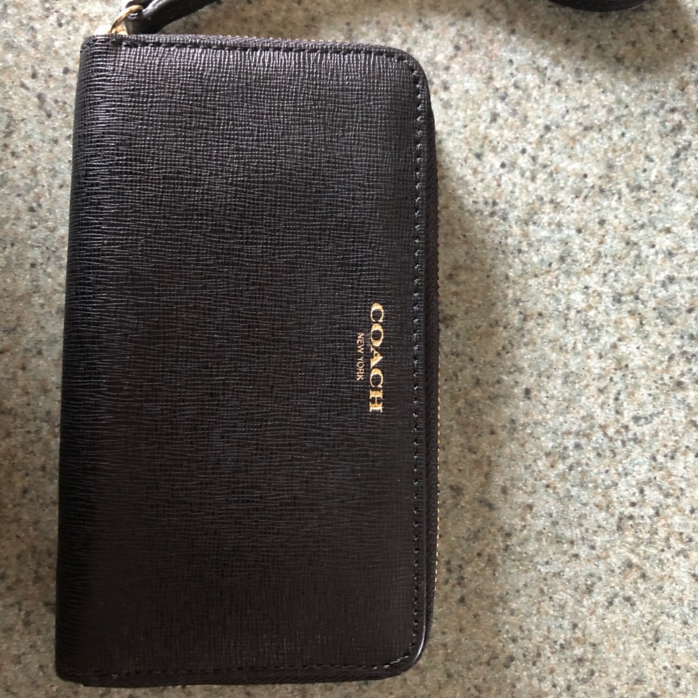 Coach black wristlet